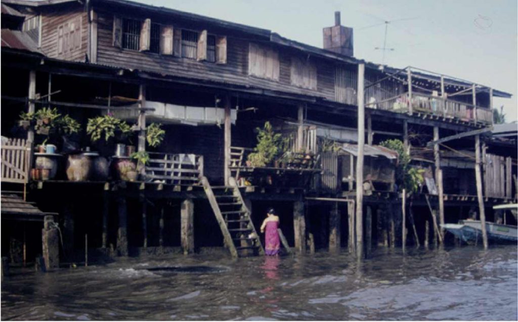 Wohnhäuser am Chao Phraya
